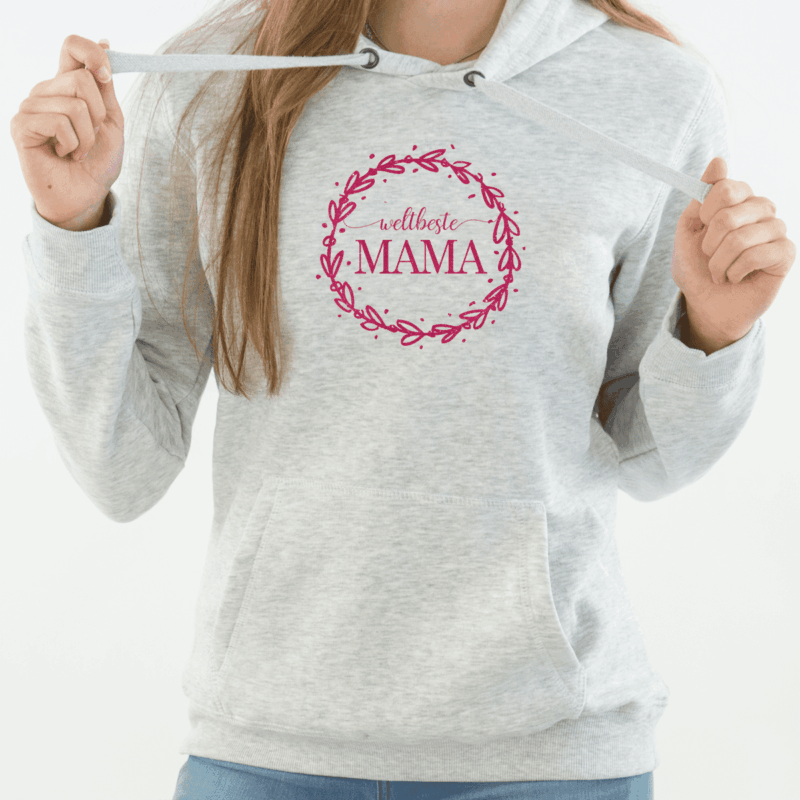 Damen Hoodie "Weltklasse Mama" aus 100% Baumwolle – Bild 2