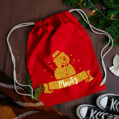 personalisiertes Nikolosackerl/Nikolaussackerl/Weihnachtssackerl mit Schneemann