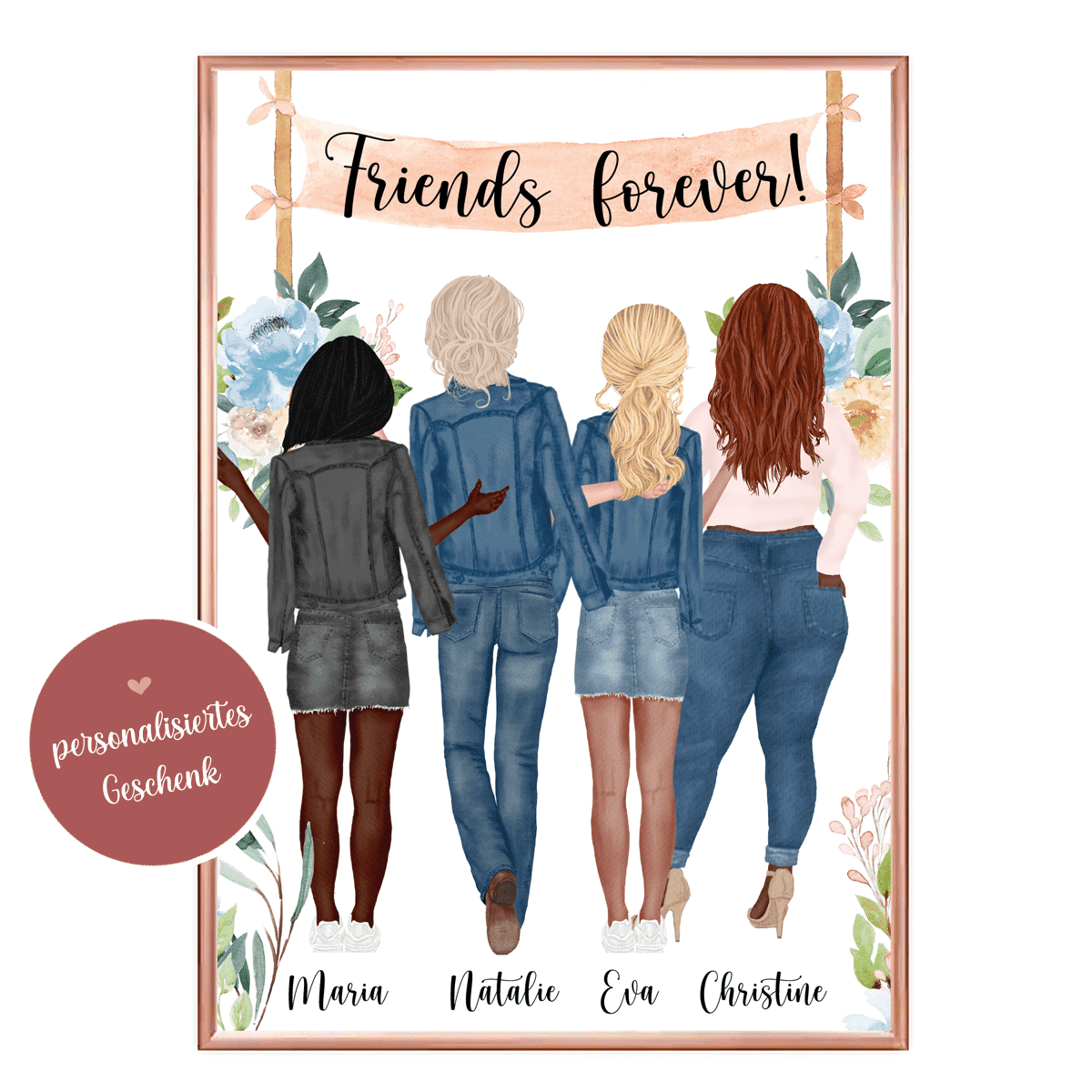 Poster personalisiert, Poster Freundschaft, Poster Freundinnen, Geschenk Freundschaft, Geschenk Freundschaft personalisiert, Freundinnen personalisiert, Geschenk personalisiert, Poster personalisiert