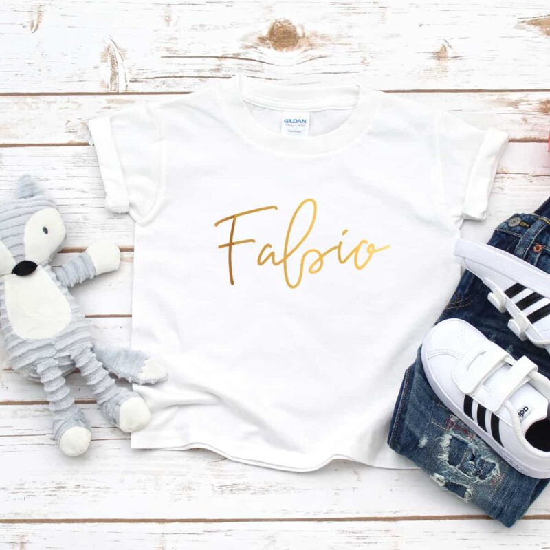 Personalisiertes Kinder T-Shirt mit Name aus 100% Baumwolle – Bild 5