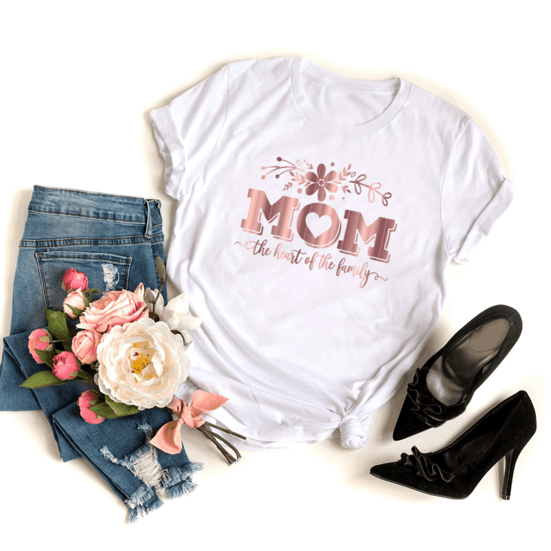 Damen T-Shirt "Mom - The Heart of the Family" – Bild 5