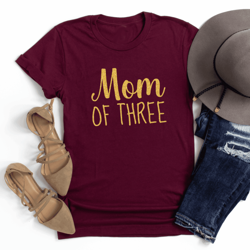 Damen T-Shirt "Mom of Three" aus 100% Baumwolle – Bild 3
