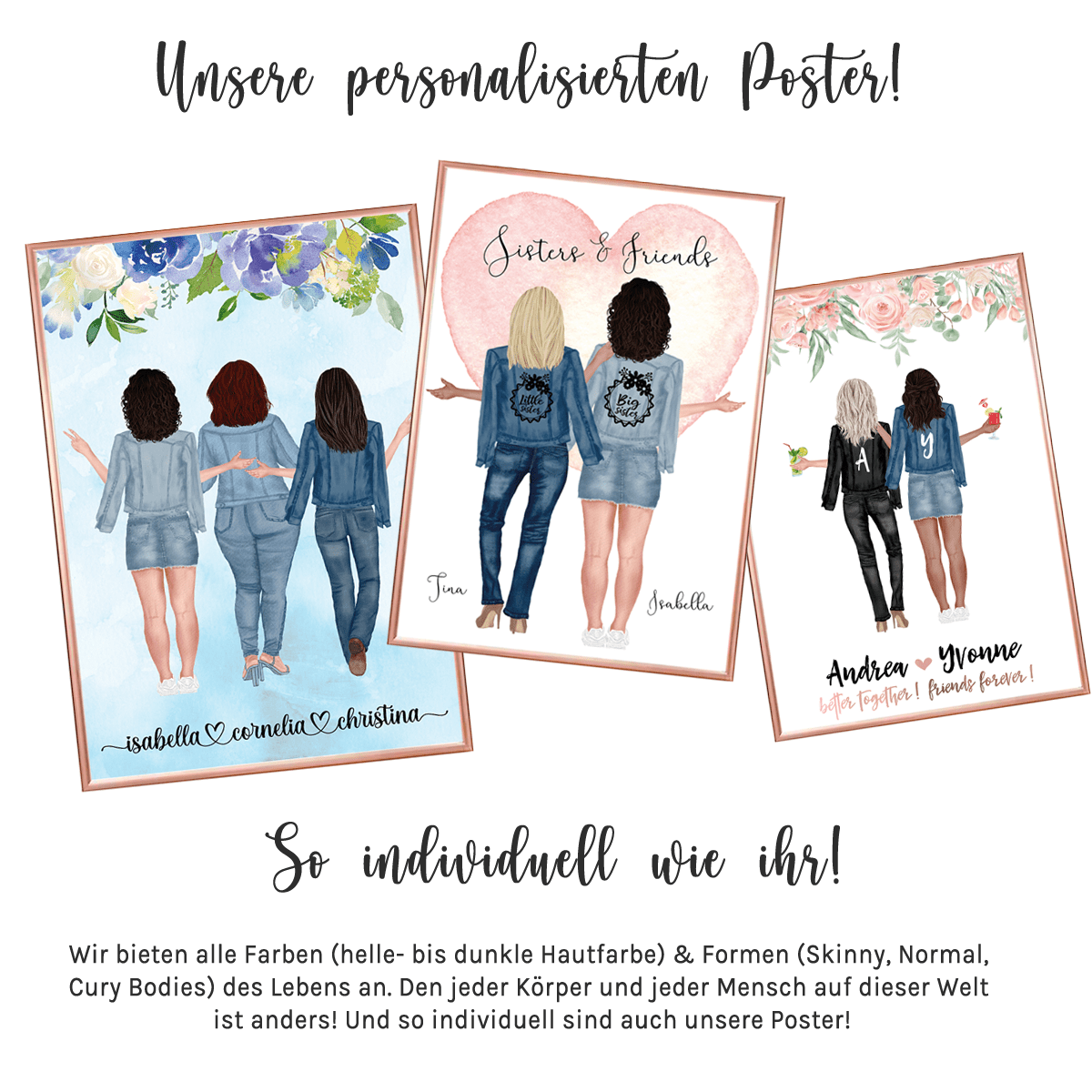 personalisiertes Poster für beste Freundinnen oder die Schwester