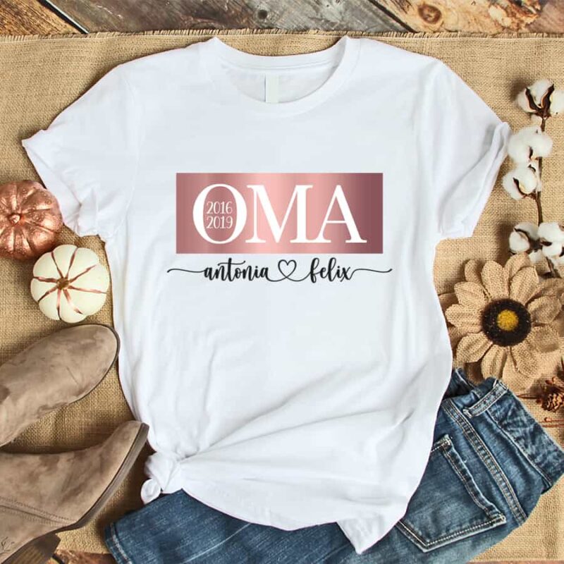 Personalisiertes Damen T-Shirt "Oma" weiß aus 100% Baumwolle – Bild 5