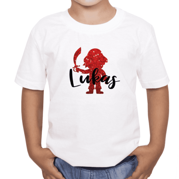 Personalisiertes Kinder T-Shirt mit Pirat und Name aus 100% Baumwolle – Bild 2