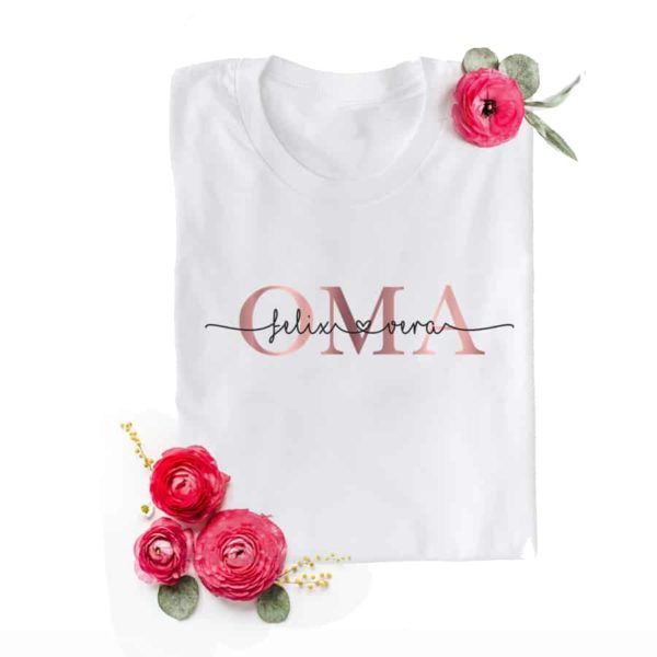 Personalisiertes Damen T-Shirt "Oma" aus 100% Baumwolle – Bild 2