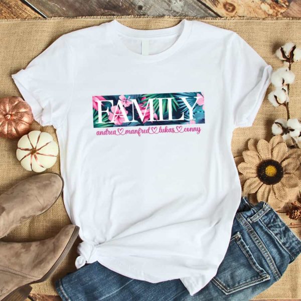 personalisiertes Damen T-Shirt "Familiy" mit Kindernamen aus 100% Baumwolle – Bild 2
