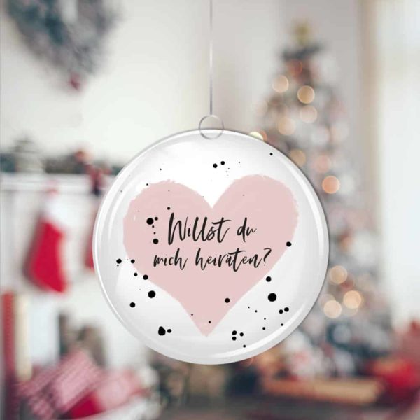 Weihnachtskugel "Willst du mich heiraten?" – Bild 3