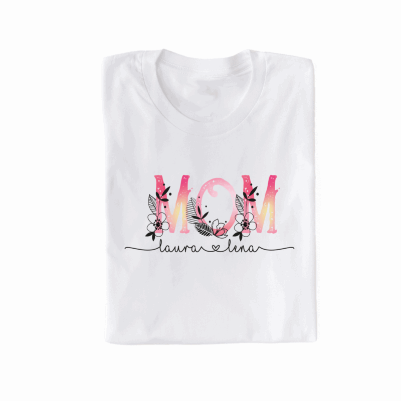 personalisiertes Damen T-Shirt "Mom" aus 100% Baumwolle – Bild 3