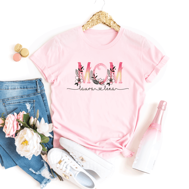 personalisiertes Damen T-Shirt "Mom" aus 100% Baumwolle – Bild 2