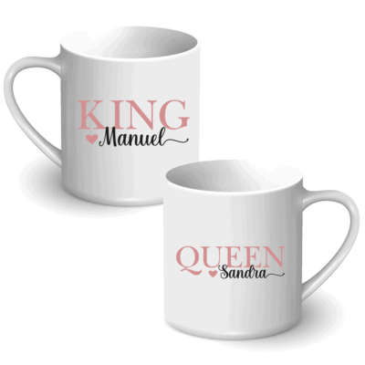 personalisierte Tasse King / Queen mit Namen