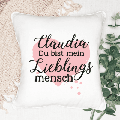 personalisiertes Kissen Lieblingsmensch von mit Herz