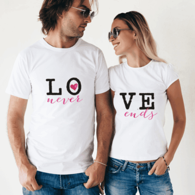 Paar T-Shirts Love never ends