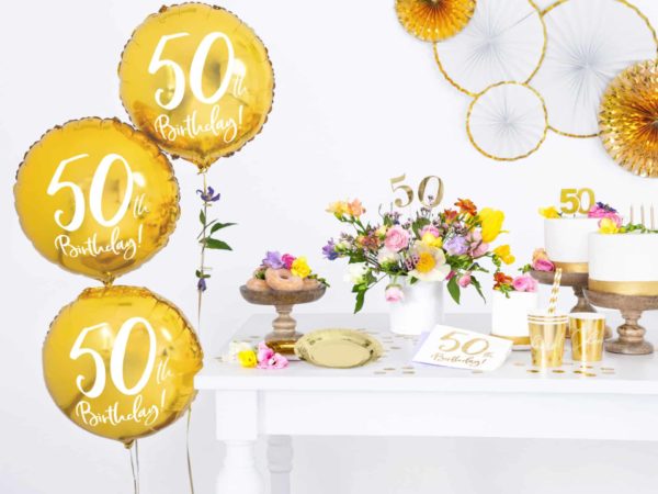 Folienballon Gold "50th Birthday" – Bild 4