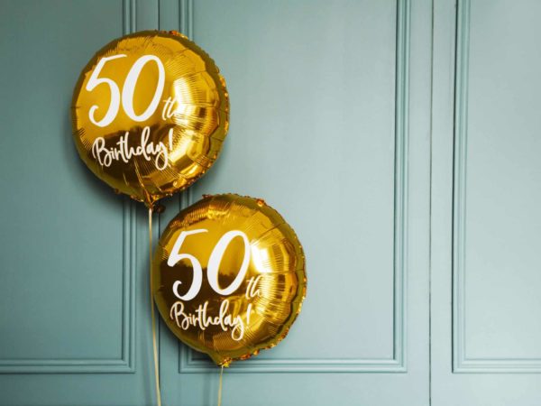 Folienballon Gold "50th Birthday" – Bild 3