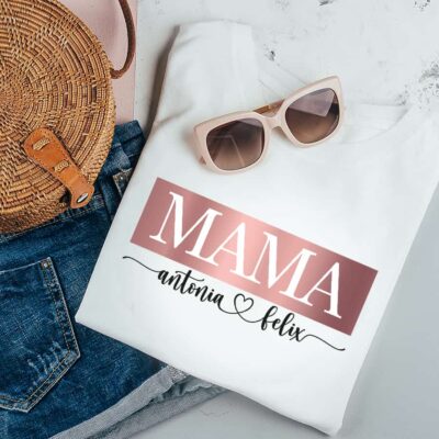 Mama T-Shirt mit Kindernamen, T-Shirt Mama, Mama personalisiert, personalisiertes T Shirt mit Namen, personalisiertes T-Shirt Mama, Muttertag Geschenk, Geschenk Mama personalisiert, Geschenk Muttertag personalisiert