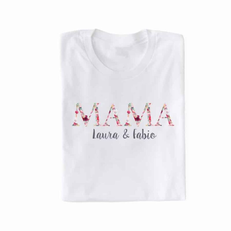 personalisiertes Damen T-Shirt "Mama" Flowerbomb aus 100% Baumwolle – Bild 3