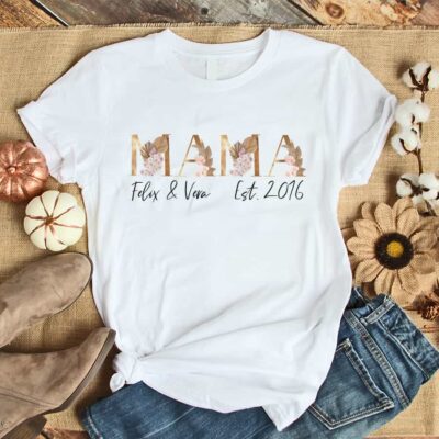 personalisiertes Damen T-Shirt "Mama" Rose aus 100% Baumwolle