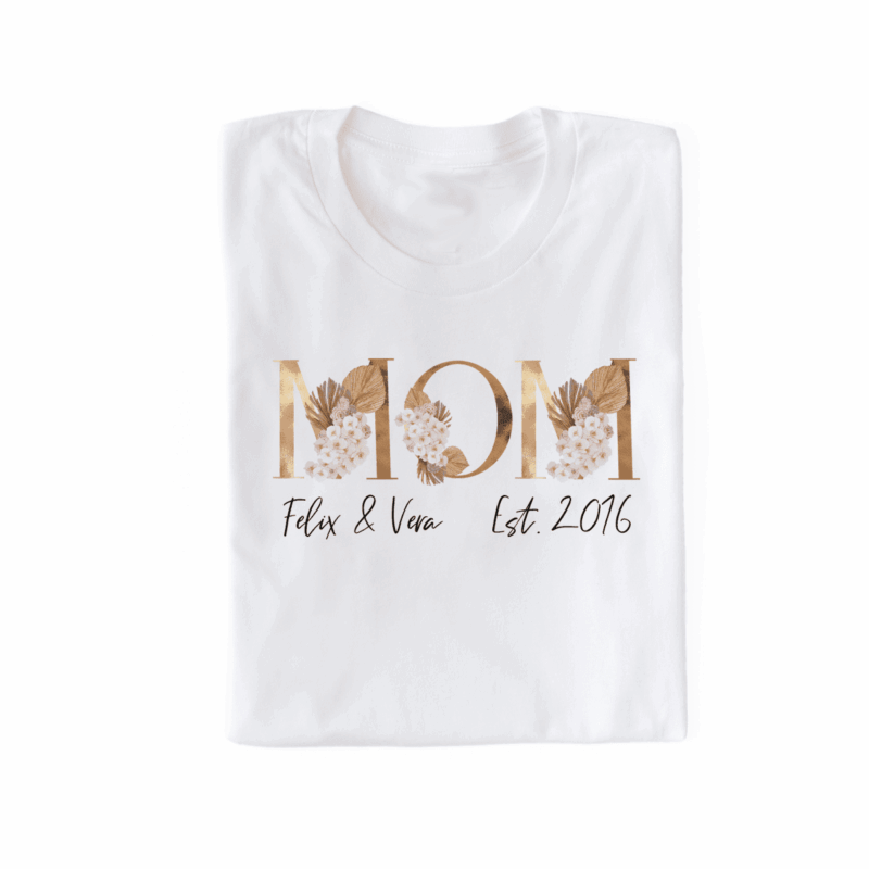 personalisiertes Damen T-Shirt "MOM" Rose aus 100% Baumwolle – Bild 3
