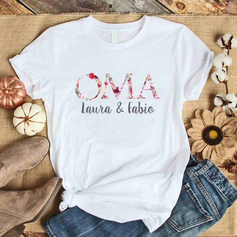 Personalisiertes Damen T-Shirt "Oma" Flowerbomb aus 100% Baumwolle – Bild 4