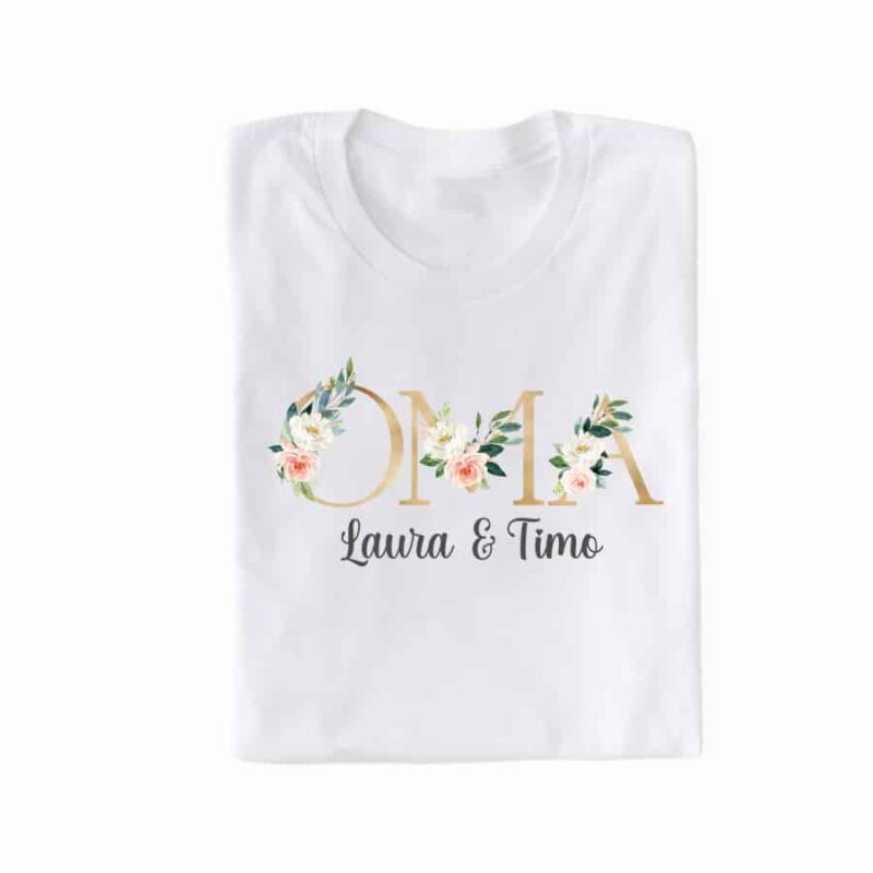 Personalisiertes Damen T-Shirt "Oma" gold/modern aus 100% Baumwolle – Bild 4