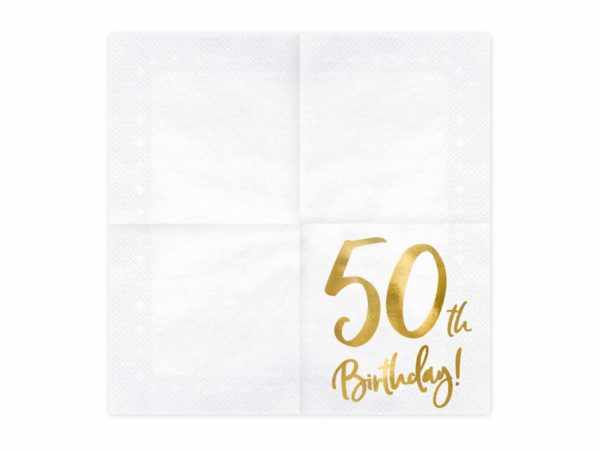 Papierservietten "50th Birthday" weiß – Bild 2