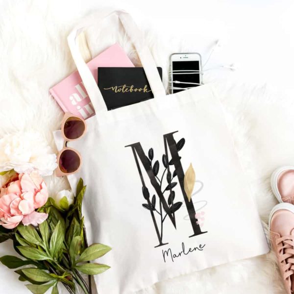 personalisierte Tasche mit Name und Initiale Blackwonder – Bild 2