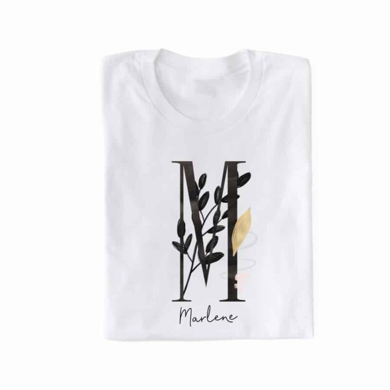 personalisiertes T-Shirt mit Name und Initiale BlackWonder – Bild 3
