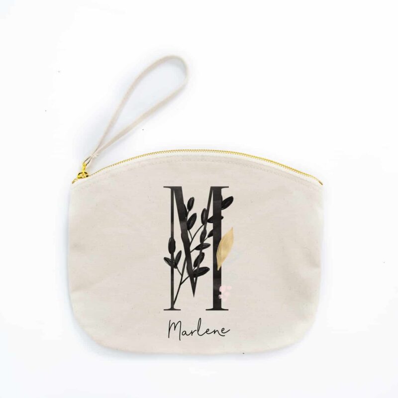 personalisierte Kosmetiktasche mit Name und Buchstabe BlackWonder – Bild 3