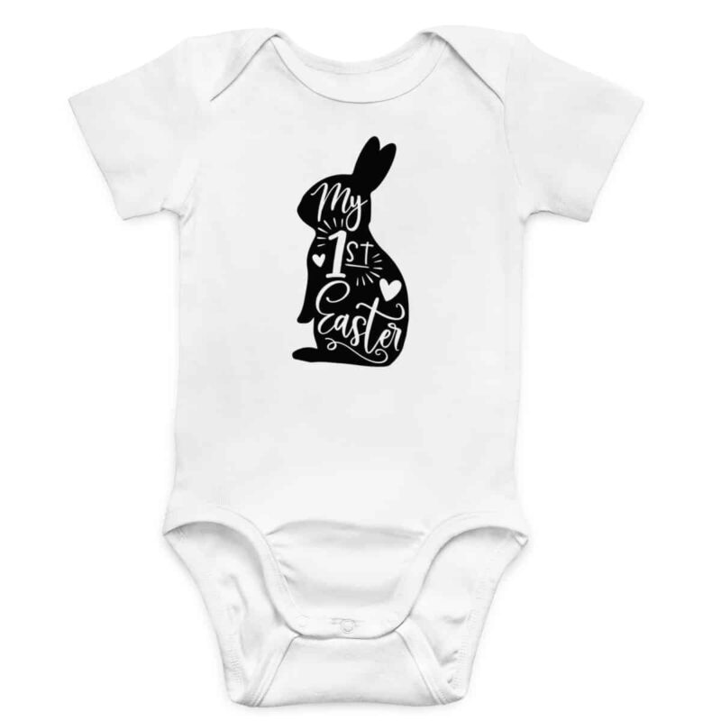 Babybody aus 100% Baumwolle mit Hase "My first Easter" – Bild 4