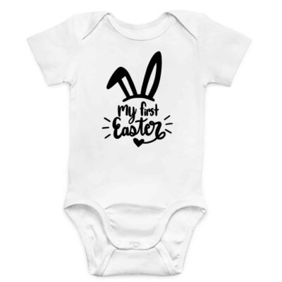 Babybody aus 100% Baumwolle mit Hase "My first Easter"