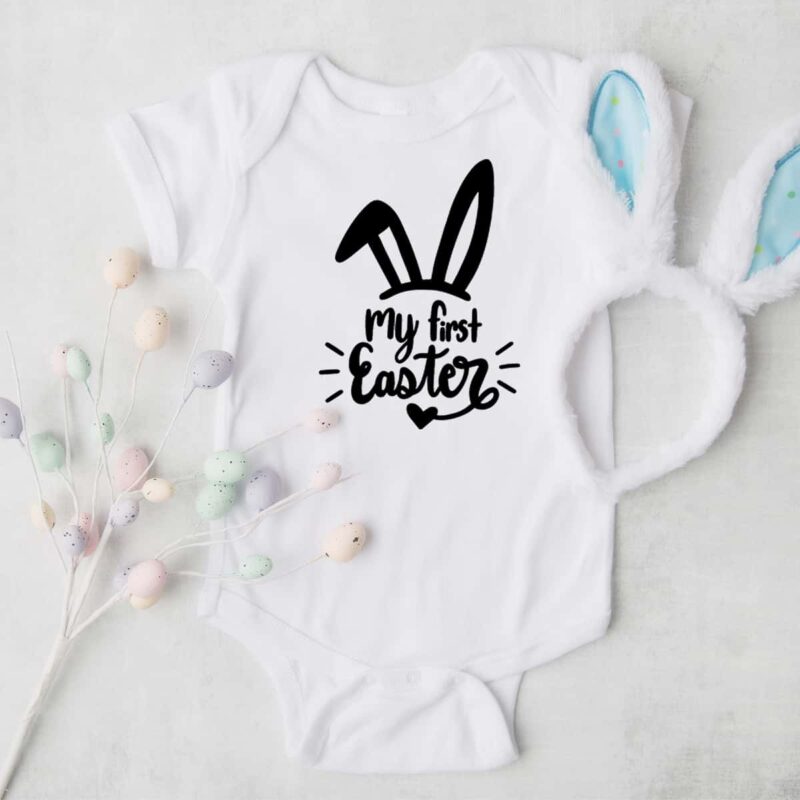 Babybody aus 100% Baumwolle mit Hase "My first Easter" – Bild 3