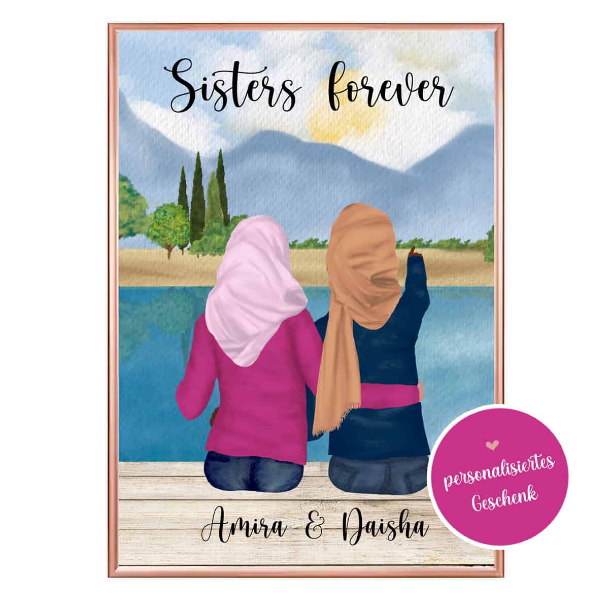 personalisierte islamische Geschenke - Schwester zu Schwester