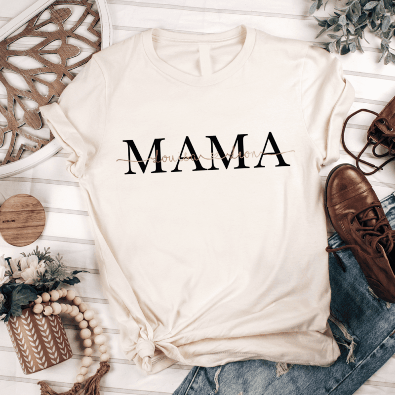 Mama T-Shirt mit Kindernamen, T-Shirt Mama, Mama personalisiert, personalisiertes T Shirt mit Namen, personalisiertes T-Shirt Mama, Muttertag Geschenk, Geschenk Mama personalisiert, Geschenk Muttertag personalisiert