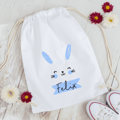 personalisiertes Osterkörbchen aus Stoff mit Name und Hasengesicht blau, Hasenkorb, Osternest personalisiert, Osterkörbchen personalisiert, Osterkörbchen personalisierbar, Osterkörbchen rosa, Obstkörbchen grün, Osterkörbchen mit Name personalisiert