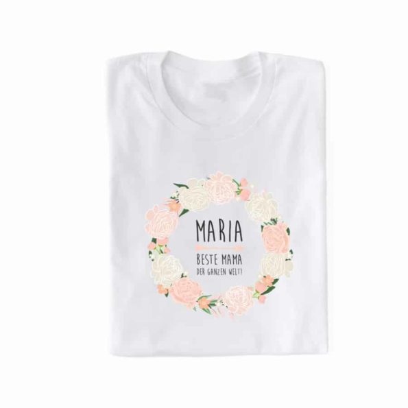 personalisiertes Mama Shirt “beste Mama der Welt” mit Name aus Baumwolle in XS-3XL, verschiede Farben, Muttertag