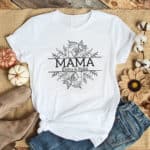 personalisiertes Mama T-Shirt mit Kindernamen floral