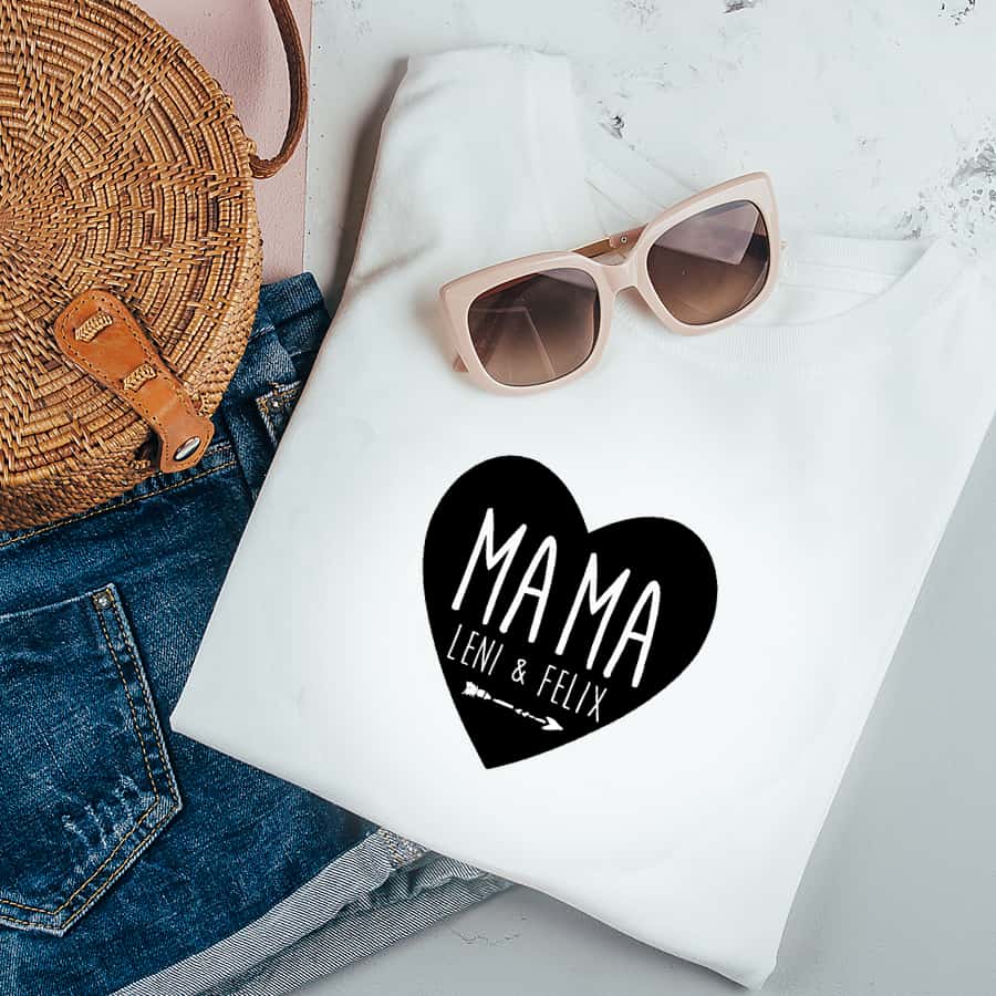 Mama T-Shirt mit Kindernamen, T-Shirt Mama, Mama personalisiert, personalisiertes T Shirt mit Namen, personalisiertes T-Shirt Mama, Muttertag Geschenk, Geschenk Mama personalisiert, Geschenk Muttertag personalisiert