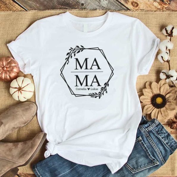 personalisiertes Mama T-Shirt mit Hexagon