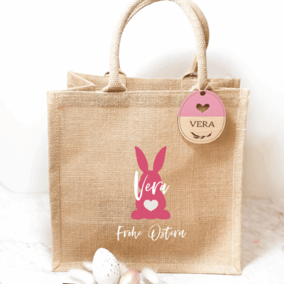 Hasenkorb, Osternest personalisiert, Osterkörbchen personalisiert, Osterkörbchen personalisierbar, Osterkörbchen rosa, Obstkörbchen grün, Osterkörbchen mit Name personalisiert