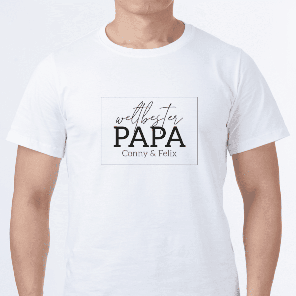 personalisiertes Papa T-Shirt mit Kindernamen