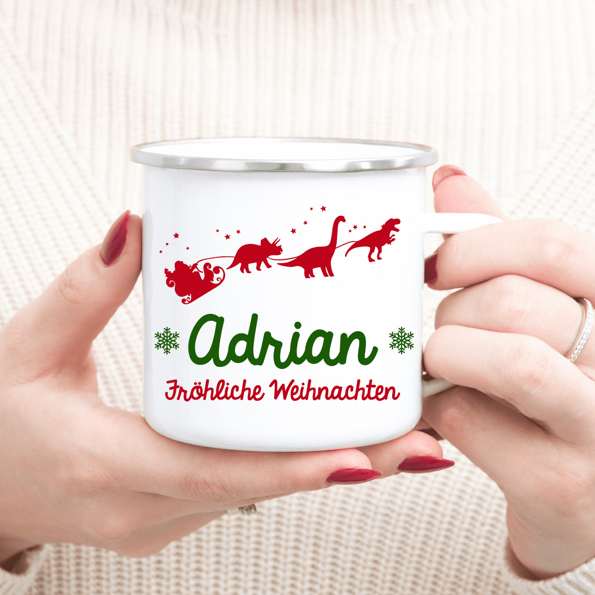 Nikolausgeschenk, Weihnachtsgeschenk , Wichtelgeschenk, Emaille-Tasse Weihnachten, Geschenksidee Kinder Weihnachten, Santa Tasse, Santa Emaille-Tasse, personalisiertes Geschenk Kinder, Geschenk beste FreundinEmaille-Tasse Kinder, personalisierte Tasse, personalisierte Emaille-Tasse, Trinkbecher Kinder, personalisierter Weihnachtsbecher, Kaffeetasse