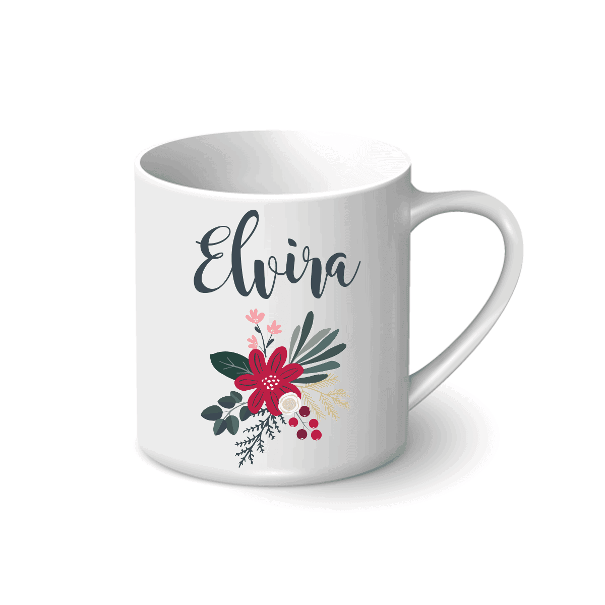 personalisierte Kaffee-Tasse mit Namen Blumen Namenstasse persönliche Geschenke 