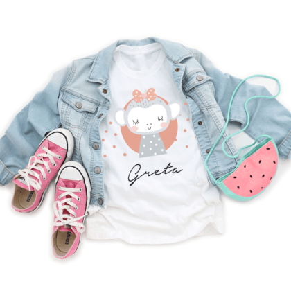 Kinder T-Shirt mit Name und Affe, Kinder T-Shirt personalisiert, Kindergeburtstag, Geschenk mit Name, Geschenkidee Kinder, Geschenkidee Kind, T-Shirt Schulanfang, Geschenk Schulanfang, Geschenk mit Name, Geschenk mit Kinder T-Shirt mit Name und Affe