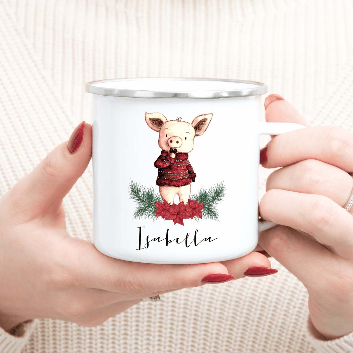 Nikolausgeschenk, Weihnachtsgeschenk , Wichtelgeschenk, Emaille-Tasse Weihnachten, Geschenksidee Kinder Weihnachten, Santa Tasse, Santa Emaille-Tasse, personalisiertes Geschenk Kinder, Geschenk beste FreundinEmaille-Tasse Kinder, personalisierte Tasse, personalisierte Emaille-Tasse, Trinkbecher Kinder, personalisierter Weihnachtsbecher, Kaffeetasse