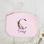 personalisierte Kosmetiktasche mit Name und Initiale