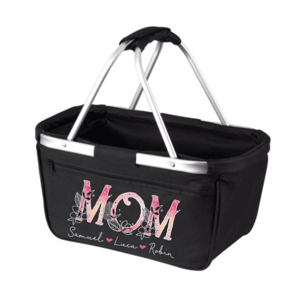 personalisierter Einkaufskorb für Mama mit Kindernamen