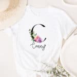 personalisiertes T-Shirt mit Name und Initiale PurpleBlush