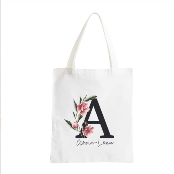 personalisierte Tasche mit Name und Initiale Magnolia