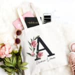 personalisierte Tasche mit Name und Initiale Magnolia